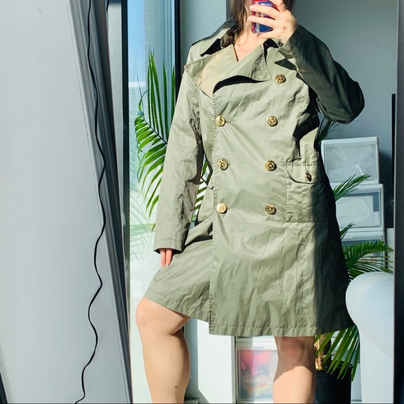 Baby Phat Double-Breasted Designer’s Trench Coat Camo Green Leopard Satin - Picture 6 of 16